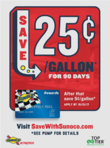 Sunoco Credit Card Campaign September October 2017